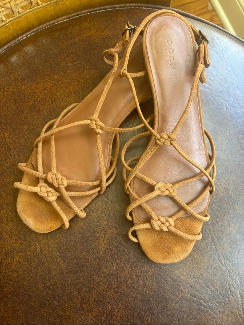 Dôen Knotted Corsica Suede Strappy Heeled Sandals - Picture 10 of 11